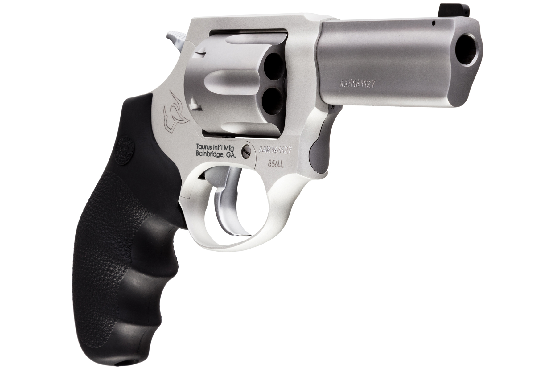 Taurus Defender 856 38 Spl +P Matte Stainless Ultra-Lite 3.00 in. Hogue Rubber