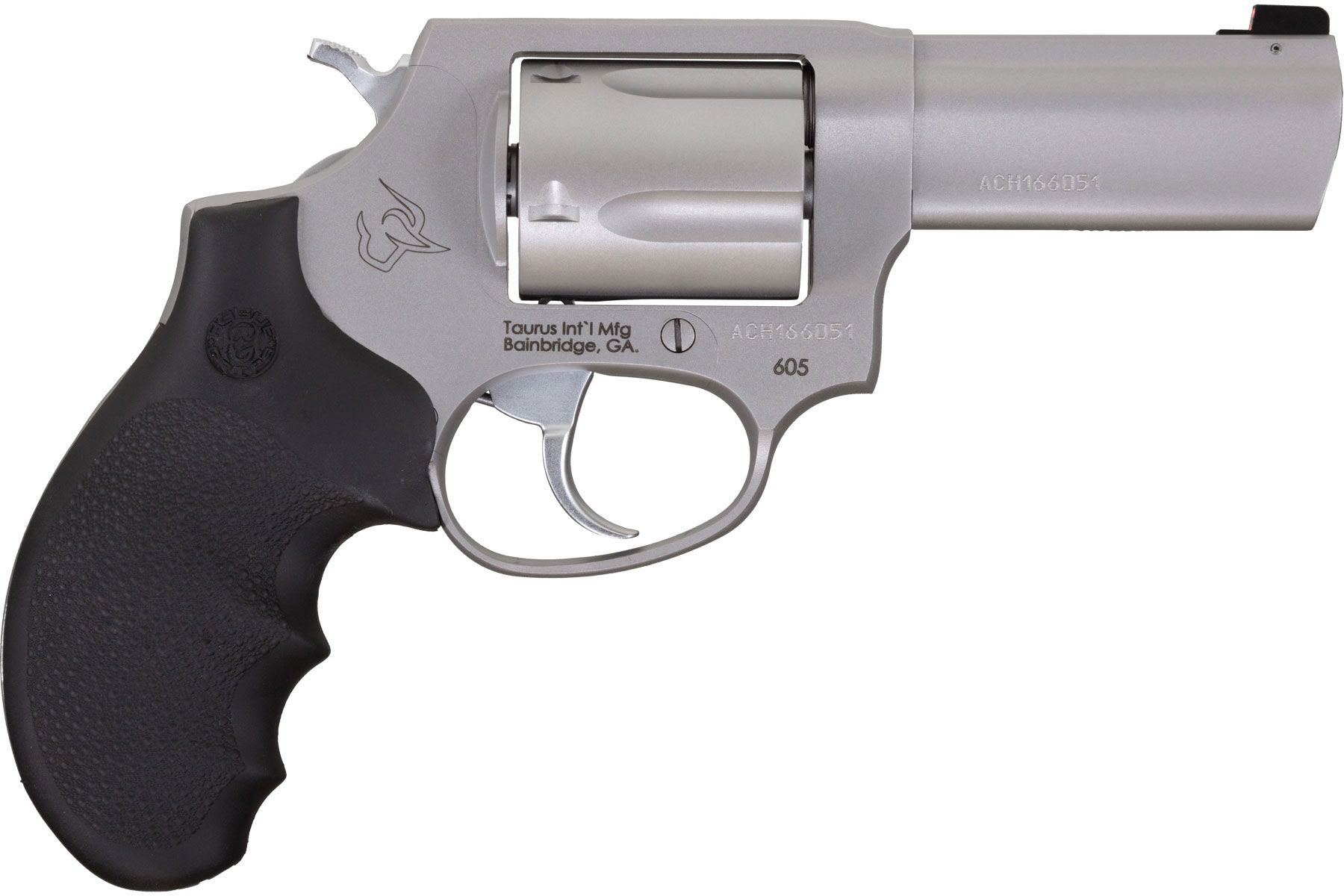 Taurus Defender 605 357 Mag / 38 Spl +P Matte Stainless Steel 3.00 in. Hogue Rubber Grip